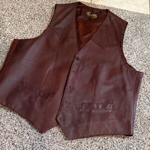 Vintage Scully Dark Brown Leather Vest